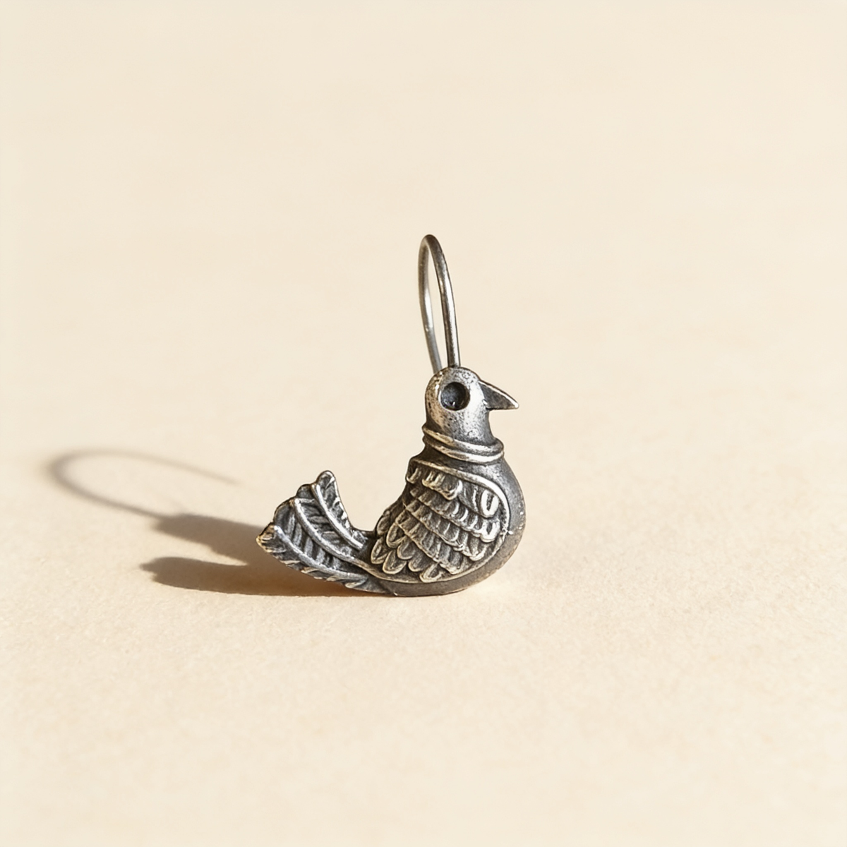 Chanchal Bird Oxidised Silver-Look Drop Earrings
