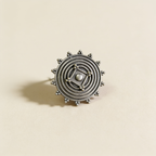 Spiral Mandala Oxidised Silver-Look Stud Earrings