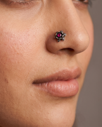 Urban Tevar Divi floral nose pin worn on model