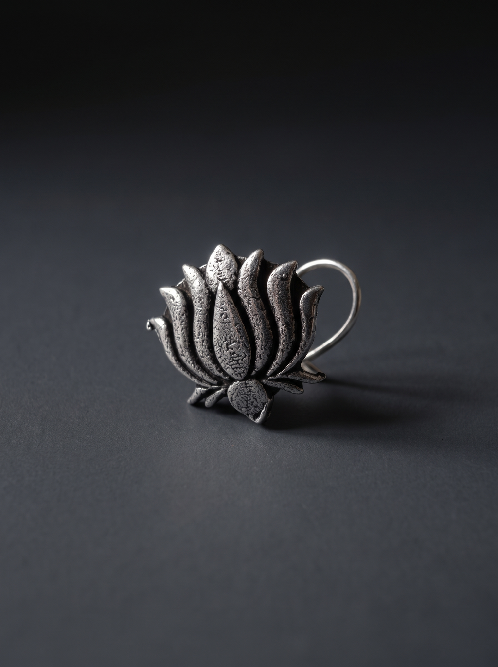 Urban Tevar Kamal lotus nose pin, dark aesthetic