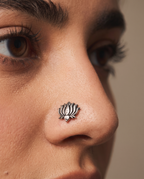 Urban Tevar Kamal lotus nose pin worn on model