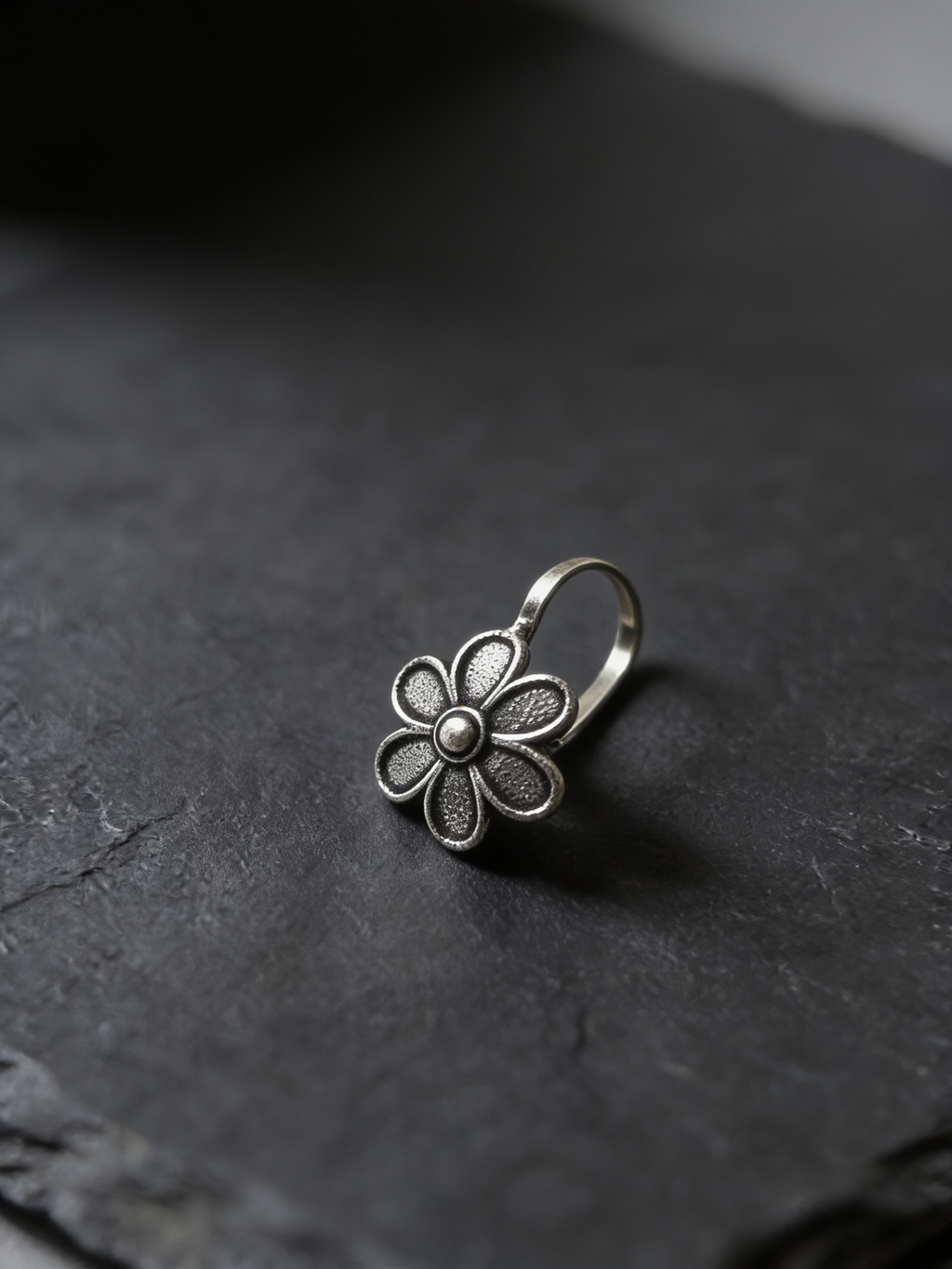 Urban Tevar Lily floral nose pin, dark aesthetic