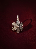 Urban Tevar Lily floral clip-on nose pin, oxblood backdrop