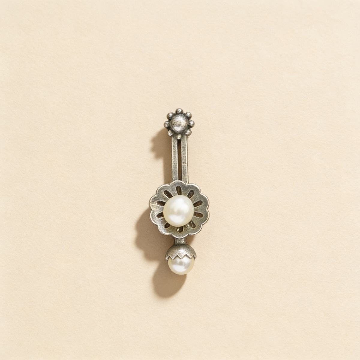 Sattu oxidised silver-look earrings on a light background